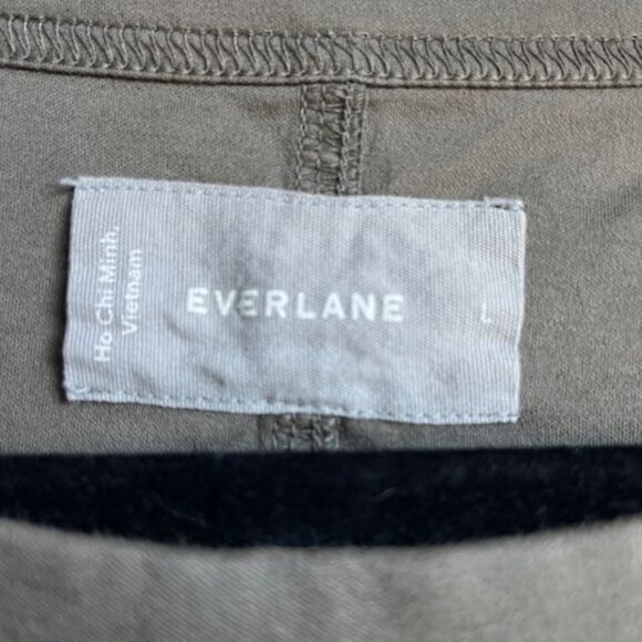 Everlane The Luxe Cotton Side-slit Tee Dress in Olive - Picture 2 of 3